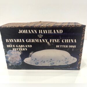 Johann Haviland Blue Garland Butter Dish Traditions Fine China